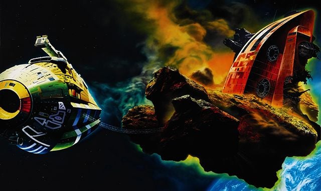 Glenn Brown, "Ornamental Despair (Painting For Ian Curtis) Copied from the Stars Like Dust, 1986 by Chris Foss" (1994). Photo courtesy of Blouin Artinfo from Sotheby's.