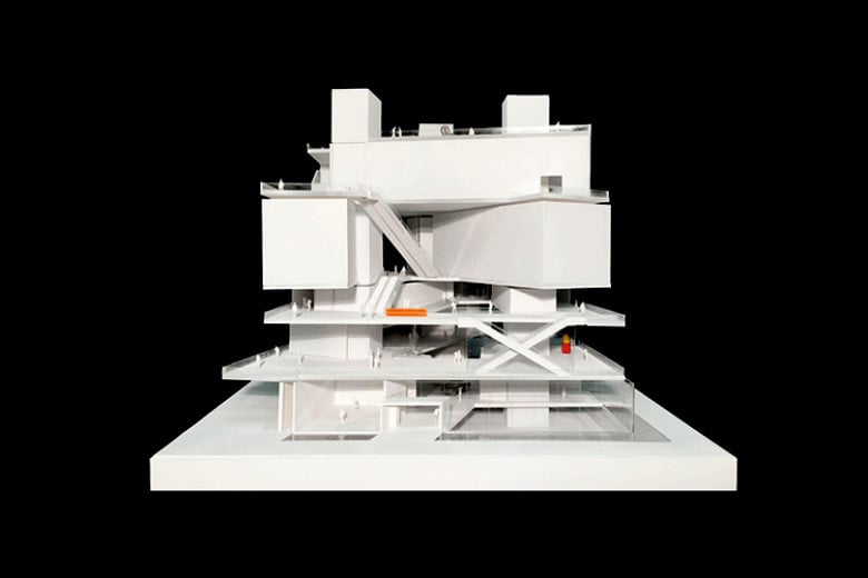 A model of the planned Moscow branch of the State Hermitage Museum. Photo courtesy of Hani Rashid and Lise Anne Couture/Asymptote Architecture