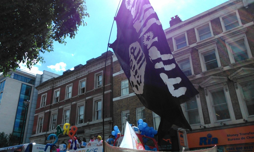The Dildo ISIS flag at the London Pride Parade. Photo: Paul Coombs. 