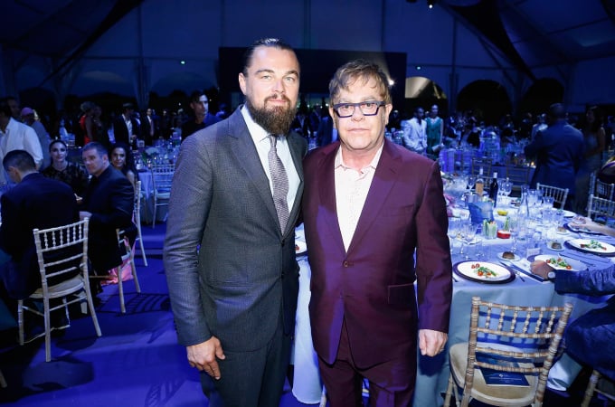 Leonardo DiCaprio and Elton John. Photo: Getty. 