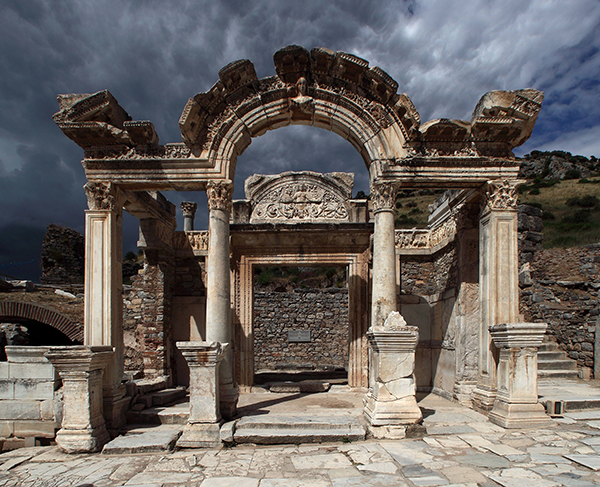 Temple of Hadrian at Ephesus. Photo: Niki Gail, © Austrian Archeological Institute.