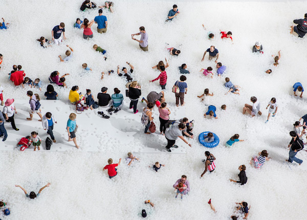 Visitors can 'swim' in over 1 million transparent plastic balls Photo: Dezeen