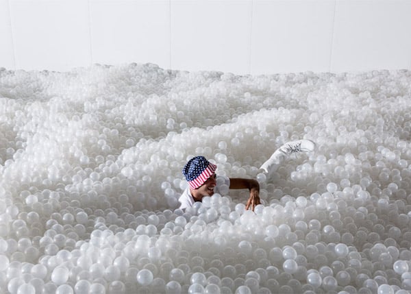 The plastic balls are contained within a 10,000 sq. ft. enclosure Photo: Dezeen