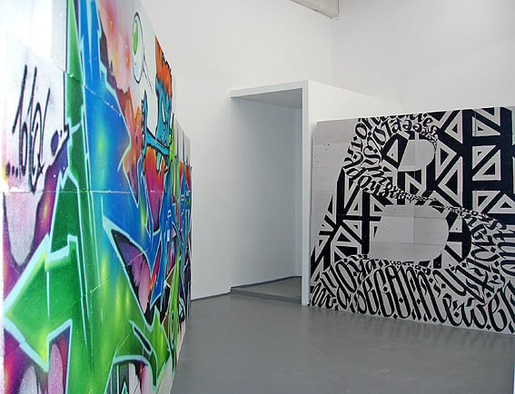 Installation view of site specific graffiti project at Vamiali's. Photo: via Vamiali's website