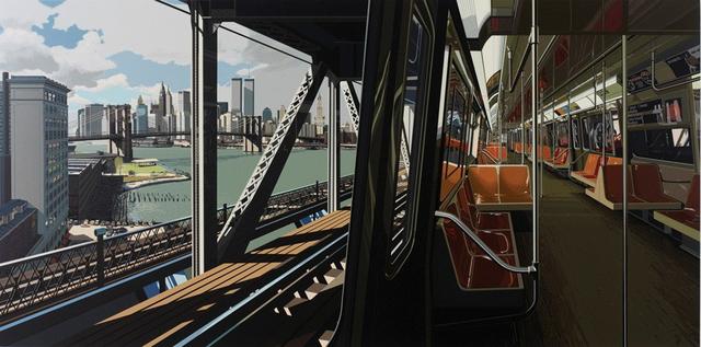 Richard Estes, <em>D Train</em> (1991). Photo: Museum of Art and Design, courtesy Louis K. Meisel Gallery. 