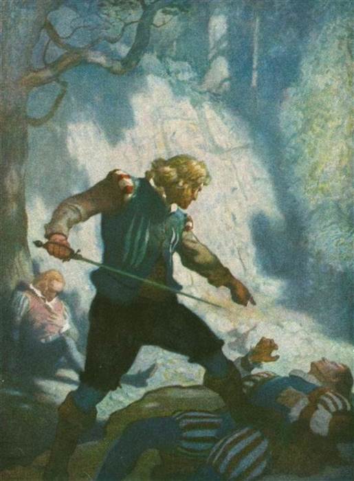 N.C. Wyeth, The Encounter on Freshwater Cliff. Photo: FBI National Stolen Art Files.