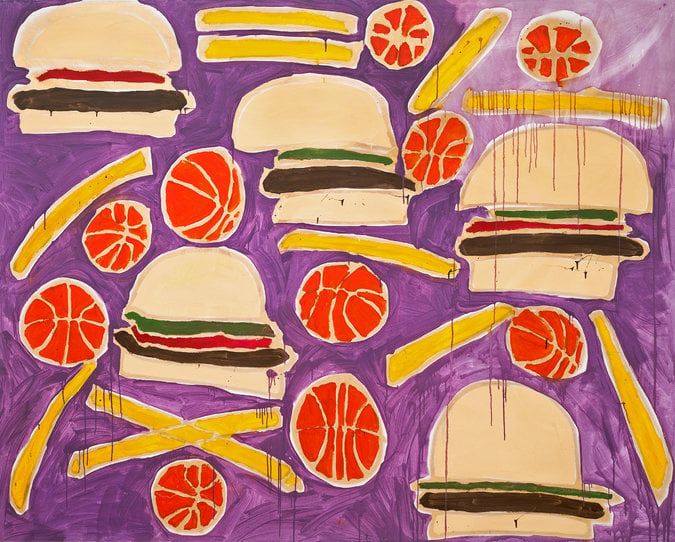 Katherine Bernhardt, Hamburgers and French Fries and Basket Balls.