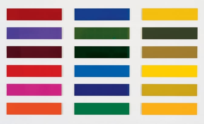 Gerhard Richter, Achtzehn Farbtafeln (Eighteen Colour Charts), 1966. Photo: © Gerhard Richter.