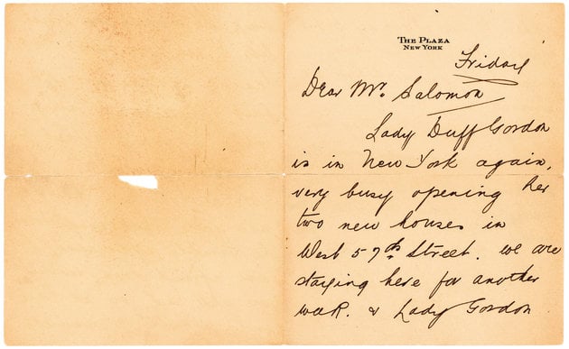 A letter from one of the survivors of the Titanic to another, written six months after the disaster. Photo: Lion Heart Autographs New York.