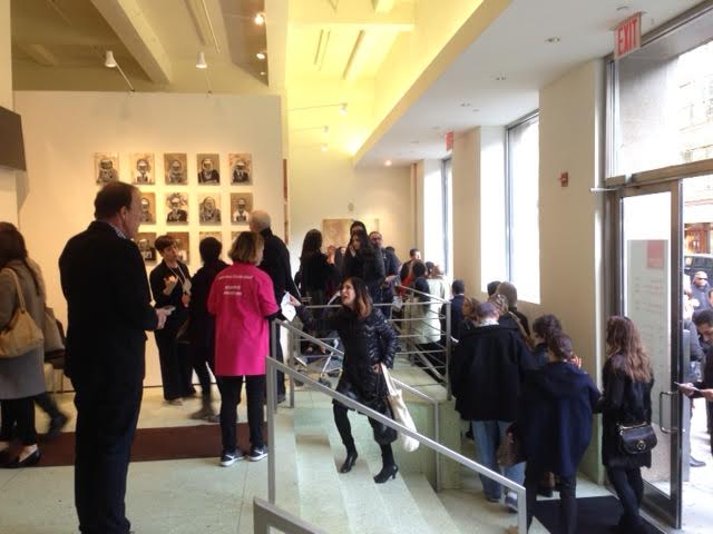 Crowds line up for the preview at the Affordable Art Fair. Photo: Sarah Cascone.