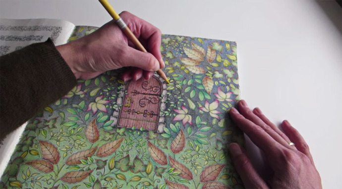 An adult coloring book. Photo: Passion for Pencils, YouTube screenshot.