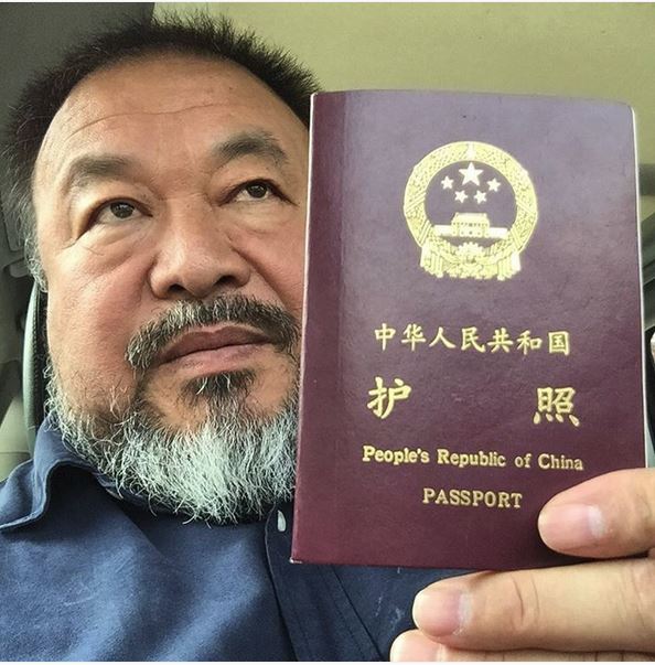 Ai Weiwei, passport image.Photo: Courtesy the artist's Instagram.