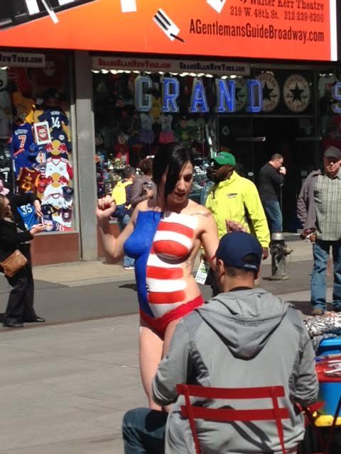 Desnudas in Times Square.  Photo: Sarah Cascone.