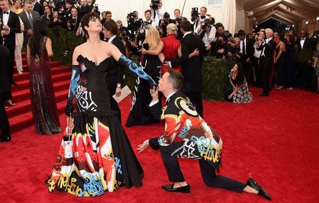 Katy Perry and Jeremy Scott at the 2015 Met Ball. Photo: Larry Busacca, courtesy Getty Images.