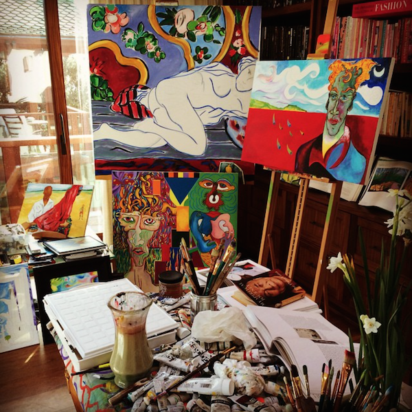 The actor shared this photo of his studio with his Instagram followers. Photo: @piercebrosnanofficial via Instagram