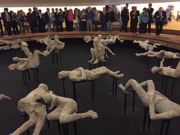 The newly revitalized museum at Pompeii features ca. 20 preserved victims of the Volcanic eruption of Mount Vesuvius. Photo: Dario Franceschini (@dariofrance) via Twitter