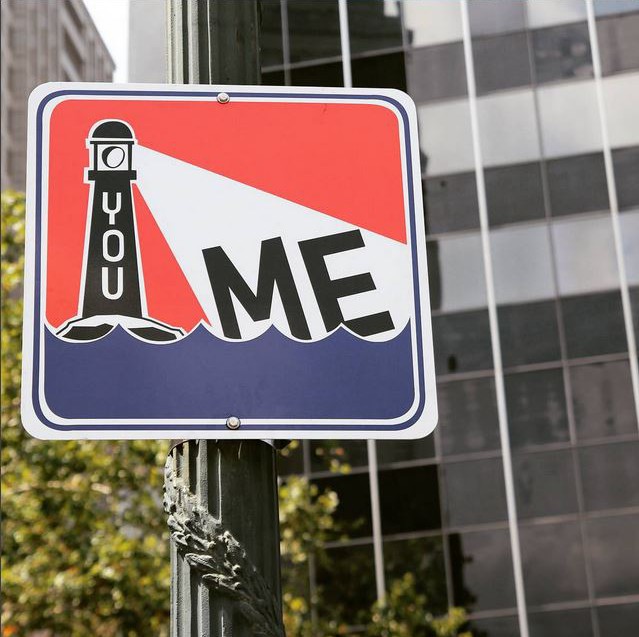 One of Steve Powers' signs for the NYC Department of Transportation. Photo via the DOT's Instagram.