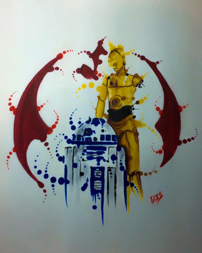 Art Awakens fan art submission <em>R2D2 and C3PO abstract</em>. Courtesy of Lucasfilm.