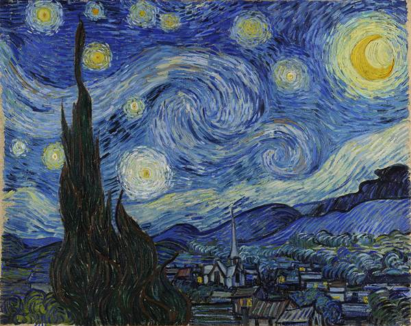 Vincent Van Gogh, The Starry Night (1889). Photo: via Wikiepedia.
