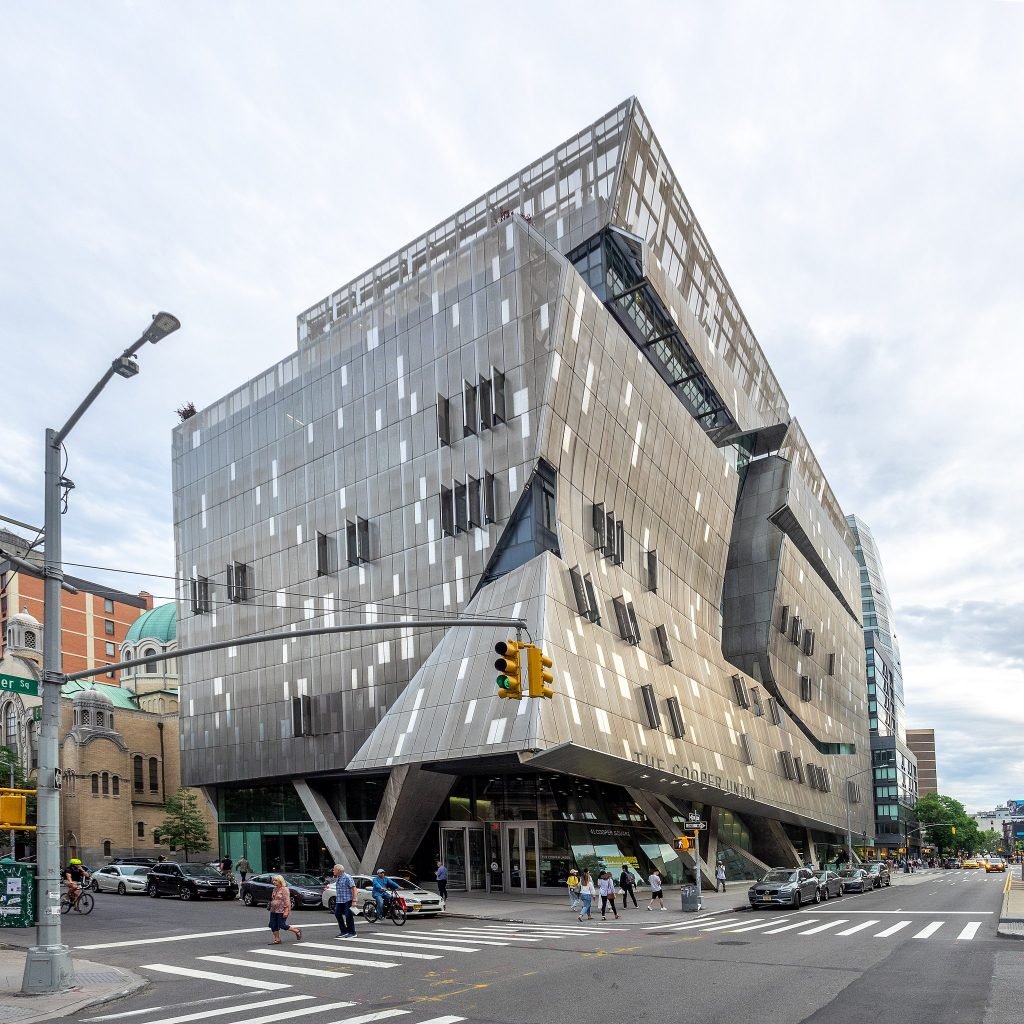 The academic building at the Cooper Union in New York, built in 2009. Photo by Ajay Suresh, Flickr, Creative Commons Attribution 2.0 Generic.