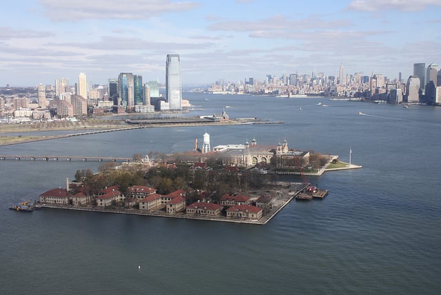 An aerial view of Ellis Island. Photo: NPS/Colyer, Sandy Response NPS, via Flickr.