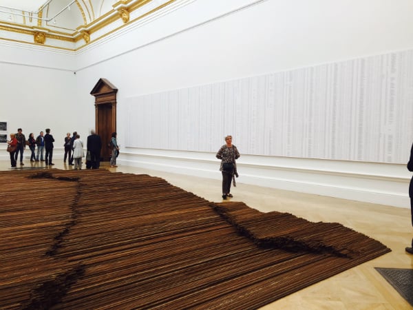Installation view of Ai Weiwei's Straight at London's Royal Academy of Arts, 2015.<br>Photo: Lorena Muñoz-Alonso