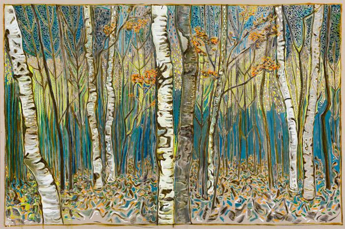 Billy Childish, birch wood (2015). Image: Courtesy the artist and Lehmann Maupin, New York and Hong Kong.