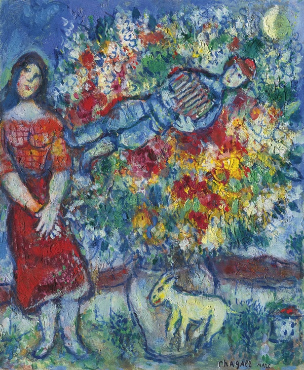 March Chagall Le Jouer D'Accordéon (1970) sold for $802,000 (estimate: $600–800,000) at Sotheby's New York this past May. Image: Courtesy of Sotheby's.
