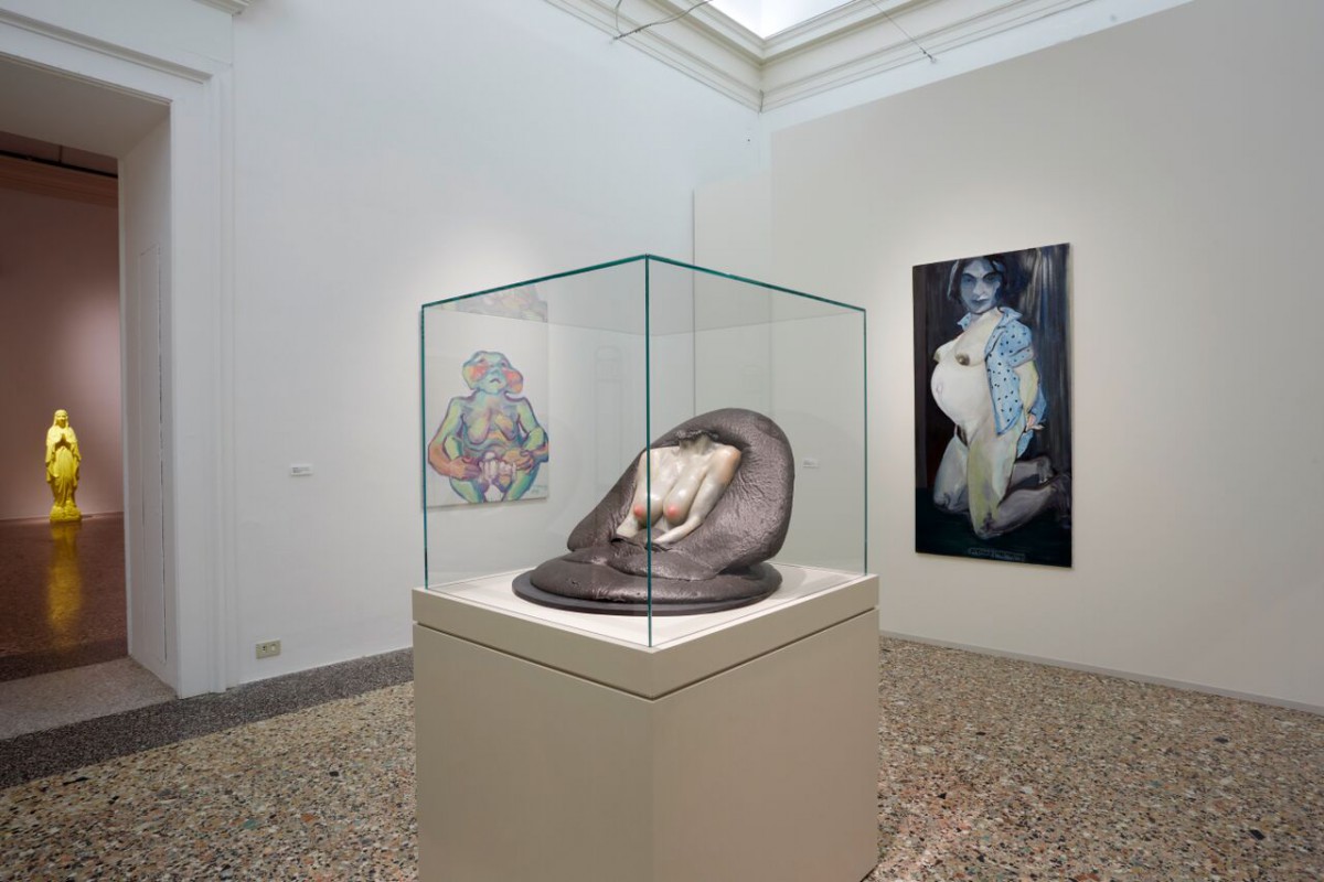 Installation view including work by Maria Lassnig, Alina Szapocznikow and Marlene Dumas.  Image: Marco De Scalzi. Courtesy Palazzo Reale.