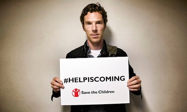 Actor and activist Benedict Cumberbatch also campaigns for Save the Children. Photo: Save the Children via the Guardian
