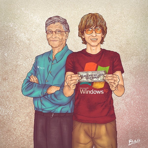Bill Gates and Bill Gates. <br>Photo: Fulaleo</br>
