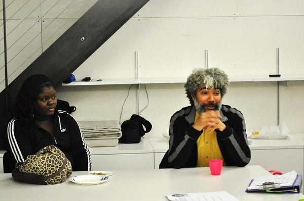 Artist Fred Wilson visits the Whitney Studio for a brainstorming session with Youth Insights Leaders, March 2013. Image: Courtesy of Whitney Museum, photograph by Correna Cohen.