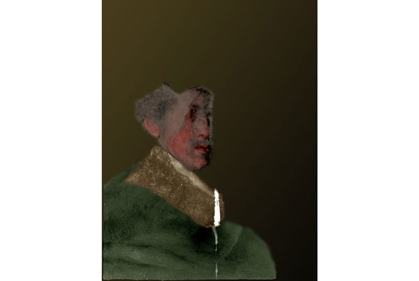 Tentative color reconstruction of Rembrandt hidden portrait.  Photo: Courtesy J. Paul Getty Trust.