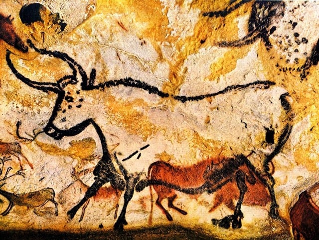 Cave paintings at Lascaux.