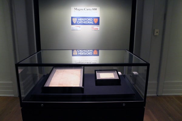The 1217 Magna Carta at the New-York Historical Society. Photo: New-York Historical Society.
