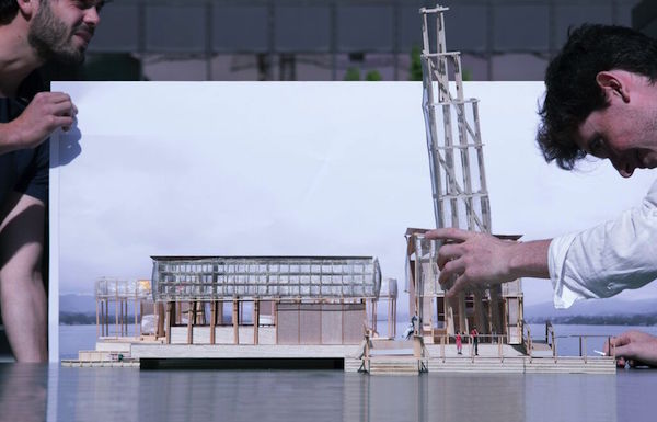 A model of the Pavillon of Reflections which will be constructed on a floating platform on Lake Zurich. Photo: Manifesta 11