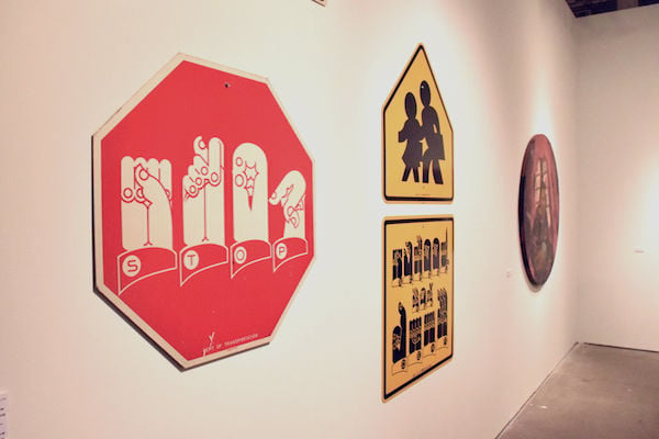 Martin Wong's "Traffic Signs for the Hearing Impaired" (1990) at Expo Chicago<br>Image: Ben Davis