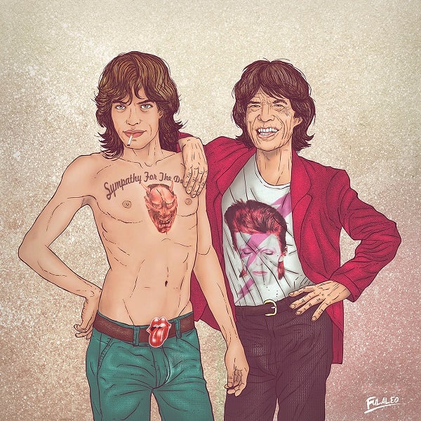 Mick Jagger and Mick Jagger. Photo: Fulaleo