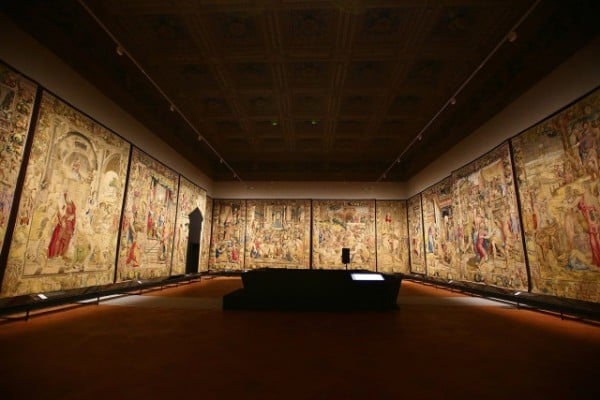 Gucci financed the restoration and exhibition of 16th century tapestries. Photo by Getty Images for Gucci.
