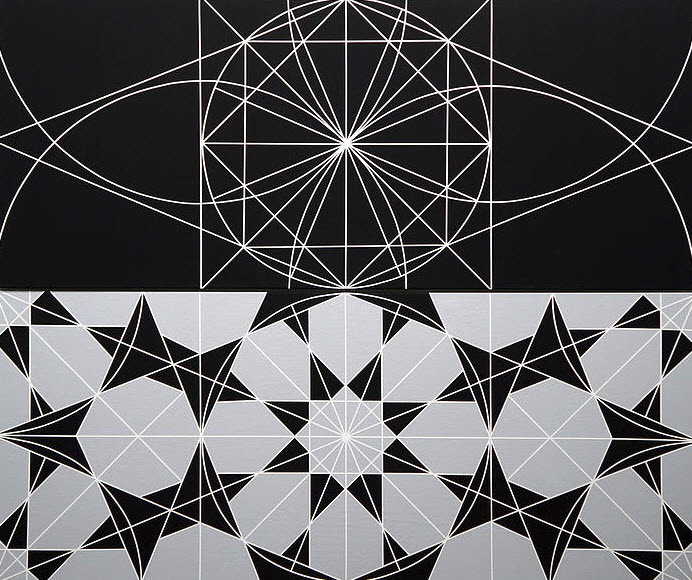 Fariba AbedinGeometry #108 & 109. Courtesy of Samara Gallery.