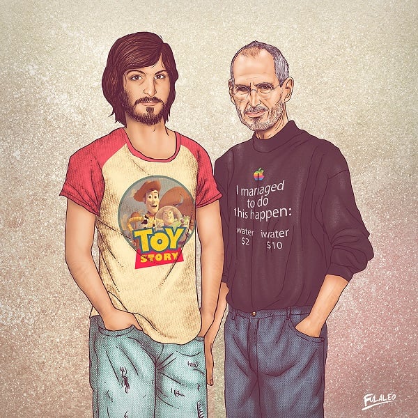 Steve Jobs and Steve Jobs. <br>Photo: Fulaleo</br>