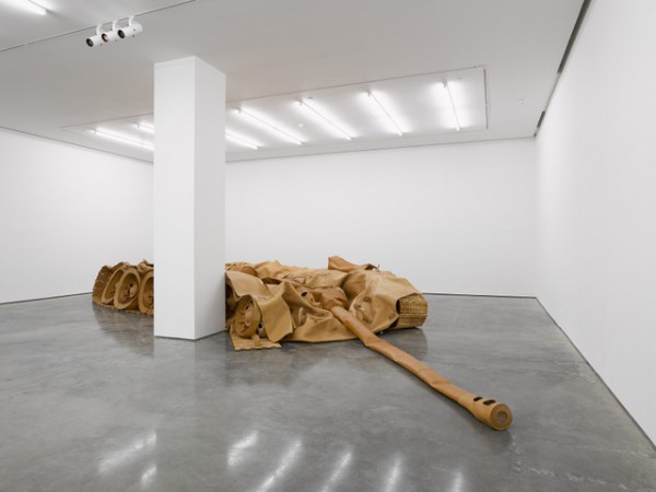 He Xiangyu's deflated leather tank is currently on view at Berlin's KW 