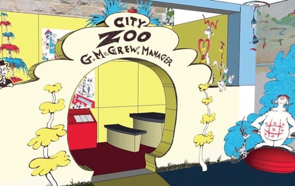 A rendering of the design for the Amazing World of Dr. Seuss Museum's "City Zoo Interactive Display." Photo: courtesy of Boston Globe/ Springfield Museums.