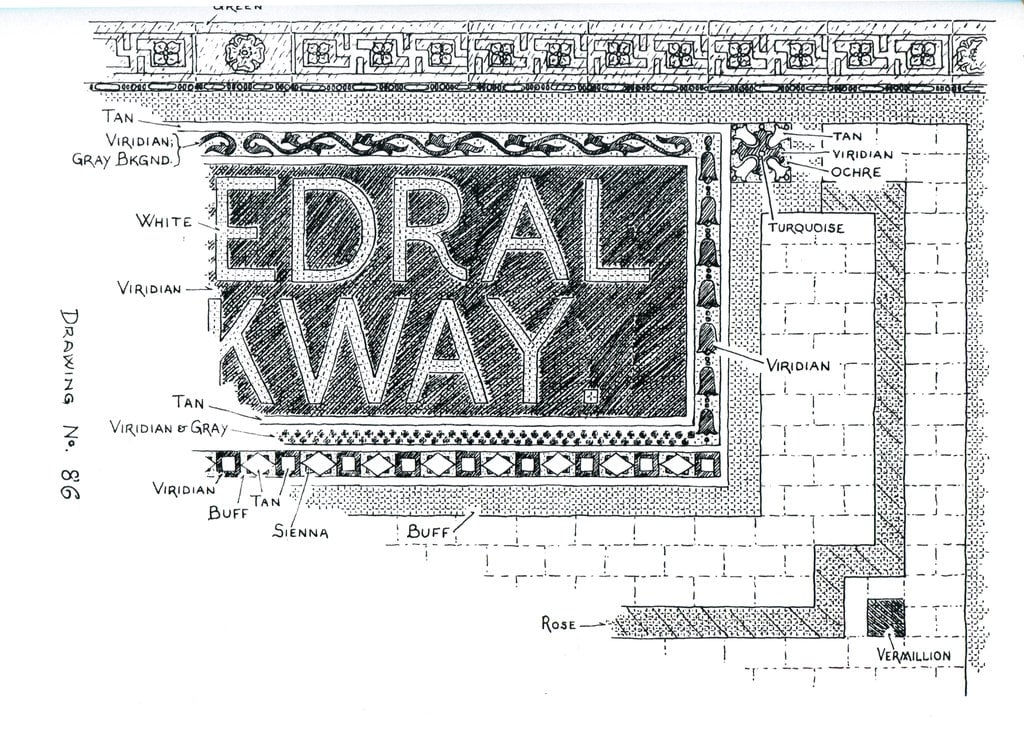 Philip Ashforth Coppola, drawing of the Cathedral Parkway (100th Street), Manhattan, station. Photo: Philip Ashforth Coppola.