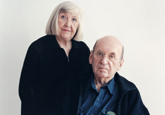 Hilla Becher with her husband and collaborator Bernd Becher. Photo: photo: Laurenz Berges via Goethe Institut