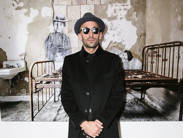JR at the opening of his pop-up exhibition for Ellis on Orchard Street. Photo: Max Lakner, courtesy BFA.