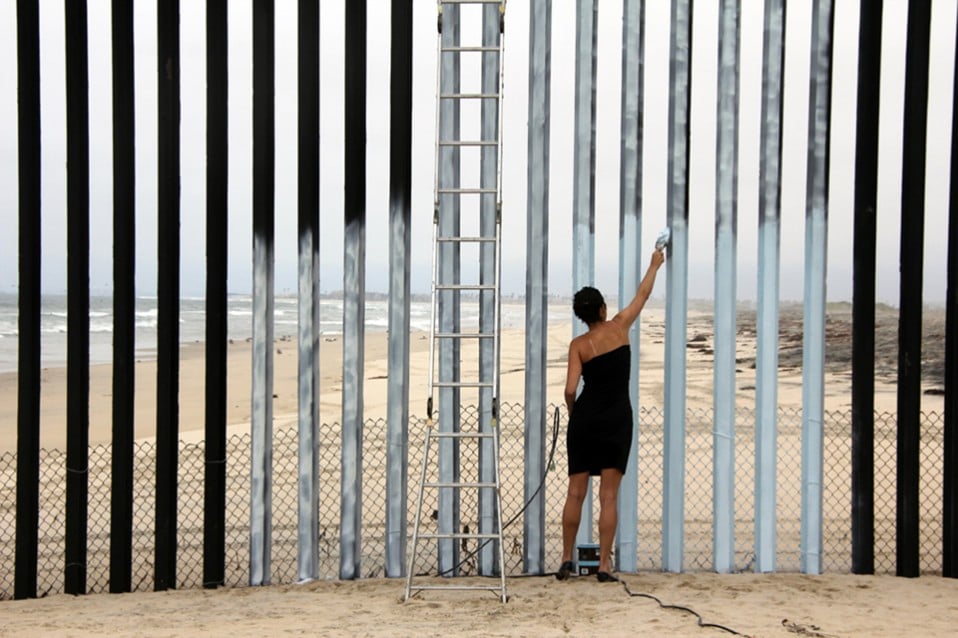 The artist previously painted a section of the border in Tijuana in 2012 as part of a video performance. Photo: Courtesy of the artist
