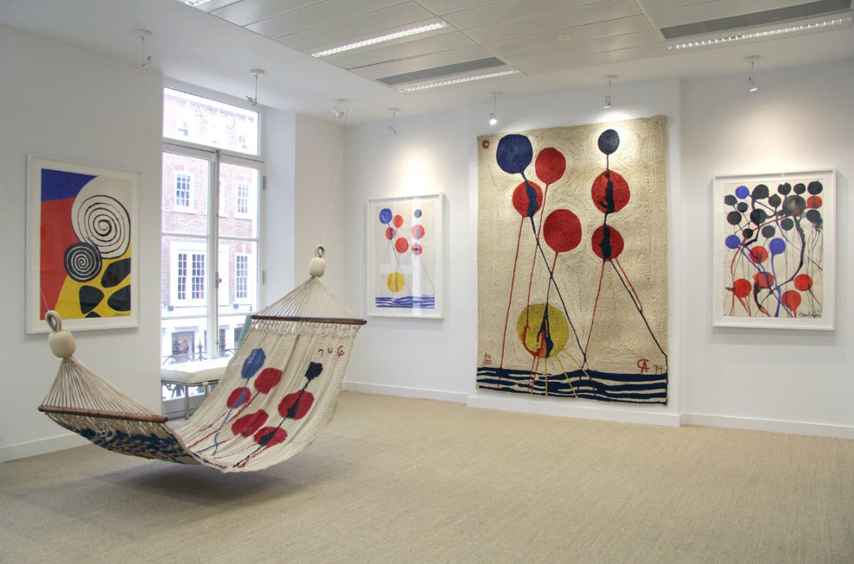 Alexander Calder: Tapestries and their Gouaches installation view. Courtesy of Omar Tiroche Contemporary Art.
