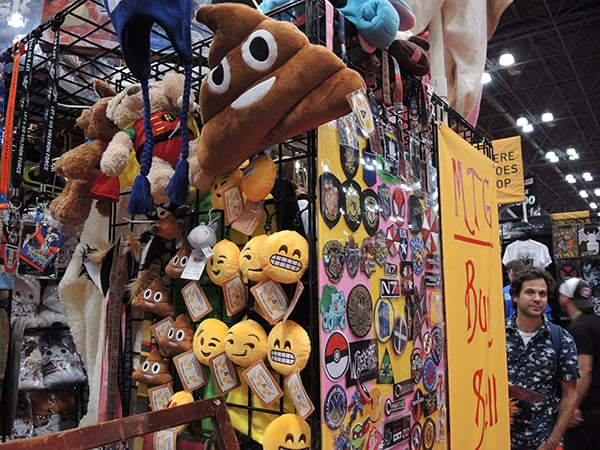 Plush emojis for sale at New York Comic Con. Photo: Sarah Cascone.