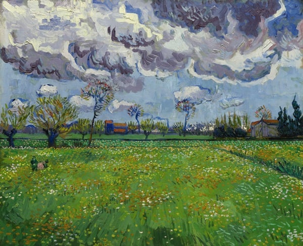 Vincent Van Gogh<i>(1889) Paysage Sous Un Ciel Mouvementé</i> (1889). <br> Estimate: $50–70 million.<br> Image: Courtesy of Sotheby's.